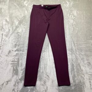 United Colors of Benetton Burgundy Slim‎ Leg Pants Women Sz 28 Athleisure